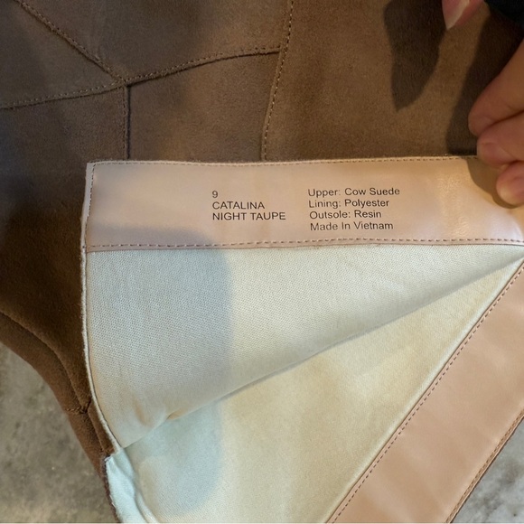 Women’s SOLE SOCIETY Catalina Night Taupe suede heeled over the knee boots-Sz 9 - Picture 6 of 8